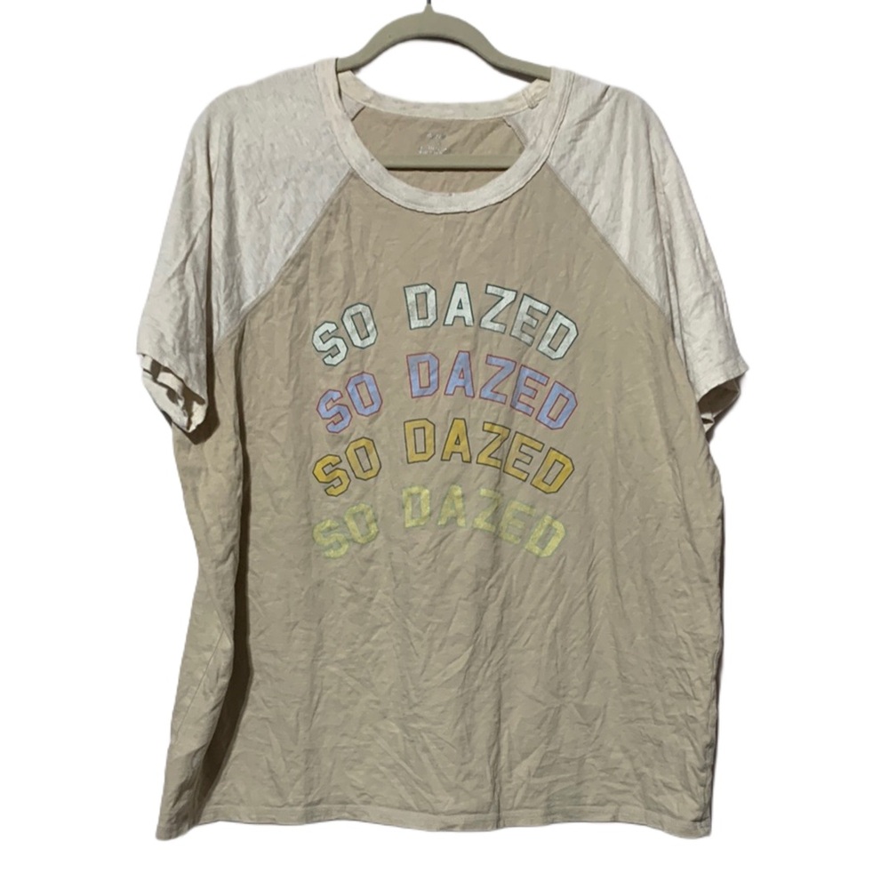 Aerie So Dazed Beige Oversized Tee Shirt
